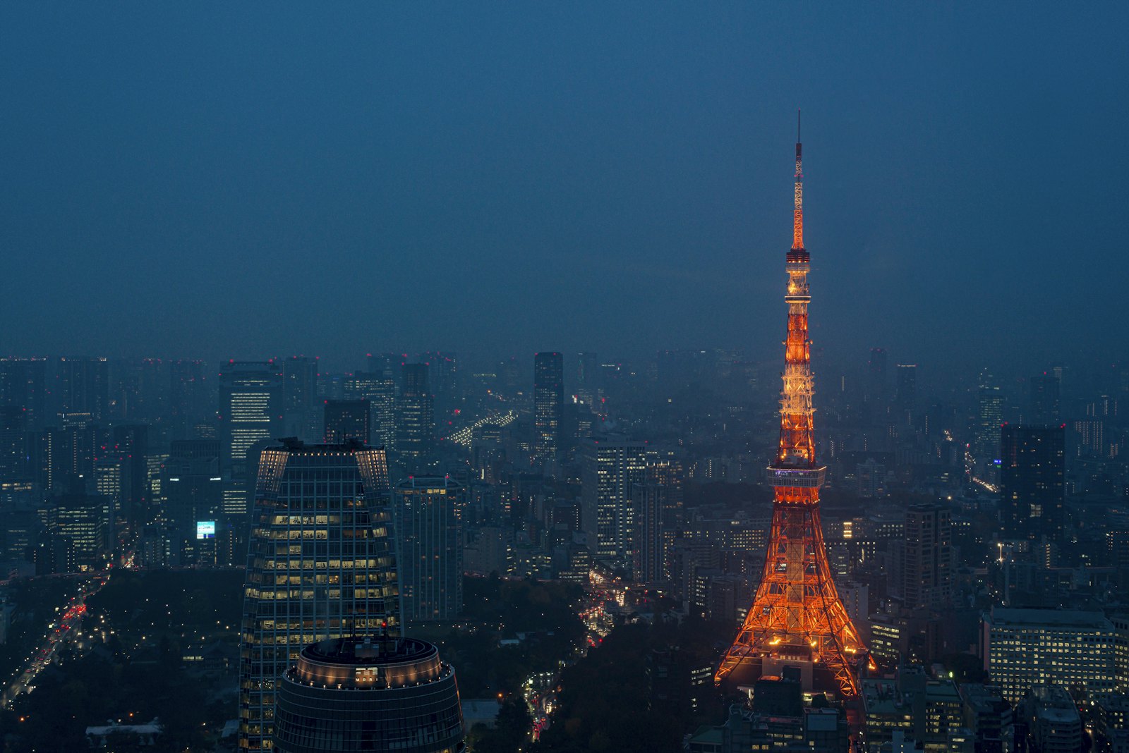 Tokyo Tower and the Minato skyline at dusk